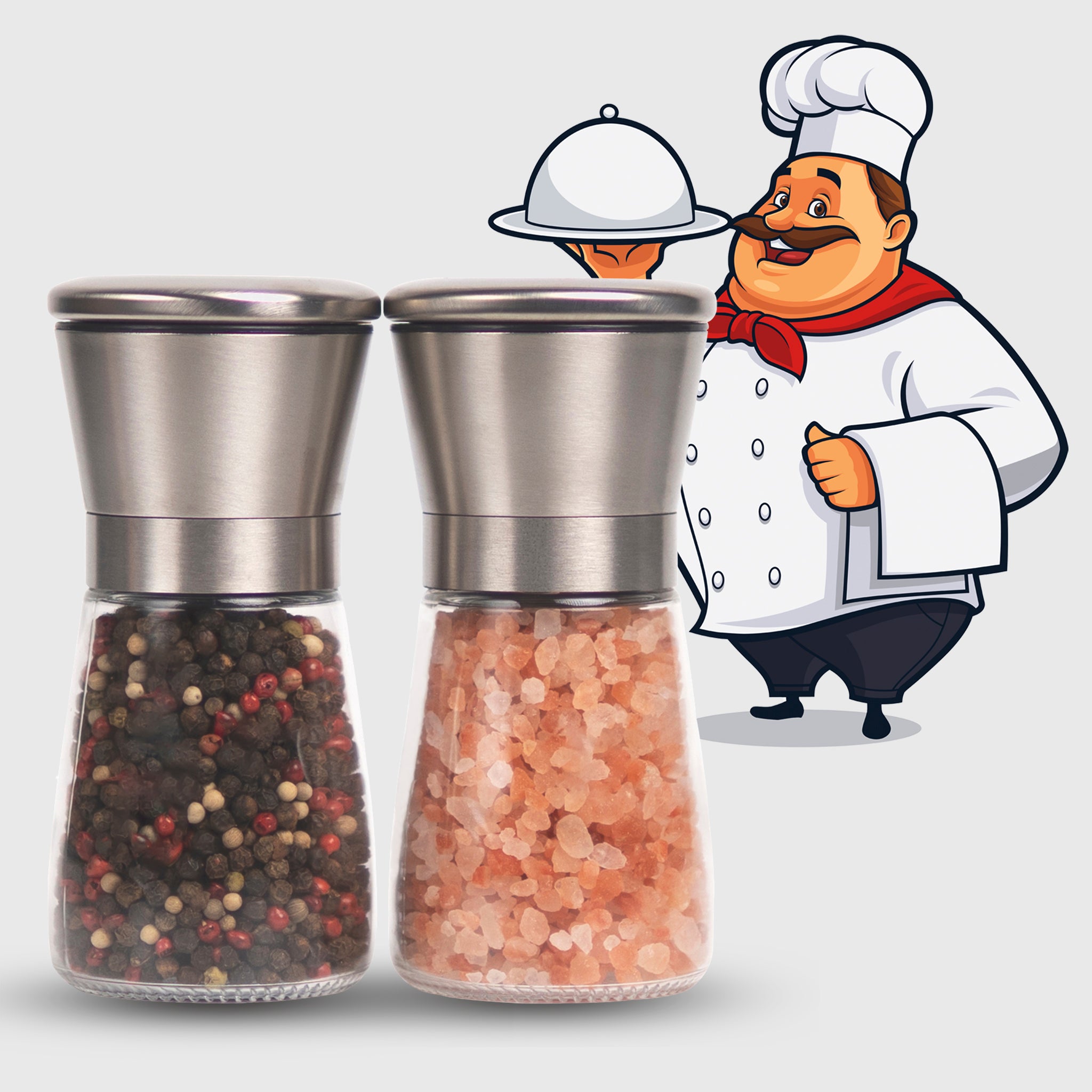 Premium Salt and Pepper Grinder Set – Adjustable Ceramic Mills for Fresh Seasoning